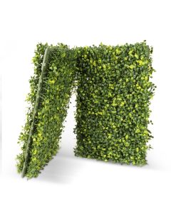 Bynbbur 1PCS 18"x12" Artificial Panel Hard Base Fence Privacy Screen Evergreen Wall for Patio Indoor Outdoor Garden Wedding Décor, Milan Double Side