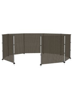 TANG Outdoor Privacy Fence Fencing for Inground Pools Deck Dog Fence with Poles on Concrete Deck Safety Fence Barrier Hollow Brown 4'x2'