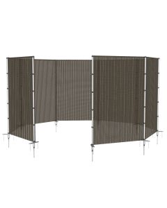 TANG Outdoor Privacy Fencing with Poles Ground Spikes Dog Garden Privacy Fence Backyard Patio Yard Barrier Boarder Divider Hollow Brown 6'x140'