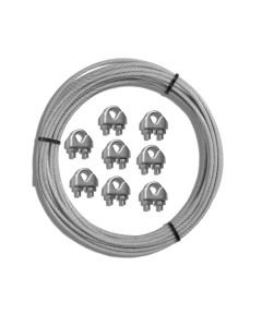 TANG Sunshades Depot Sun Shade Sail Hardware Steel Wire Rope Aircraft Cable for Cable Railing Kit,Deck Stair Railing Hardware DIY Balustrade and 8pcs Clamp - Customizable with Size