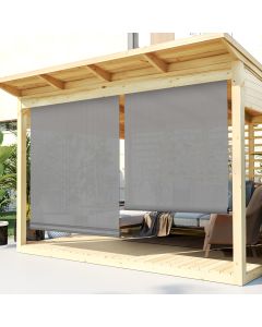 TANG Exterior Roller Shade 4'Wx6'H Outdoor Patio Shades Roll Up Blinds Sunshades for Deck Porch Pergola Balcony Backyard, Grey