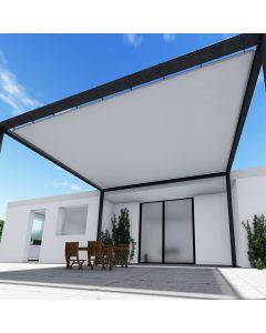 TANG 2' x 2' Waterproof Shade Cloth with Grommets, Sun Shade Sail Rectangle Straight Side, 260 GSM UV Block Fabric Patio Canopy for Deck Carport Backyard Pergola Cover, Gray