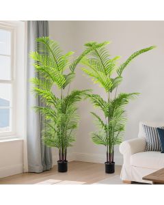 Bynbbur Artificial Palm Tree 6 FT Faux Plants Indoor Outdoor with Black Pot Large Fake Tree for Home Office Living Room Kitchen Decor, 6 FT