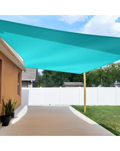 TANG 8'x12' Sun Shade Sail Rectangle Sunshade Canopy UV Block Shade Cloth Pergola Cover for Outdoor Patio Garden Gazebo Deck, Turquoise
