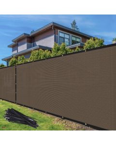 TANG 4' x 300' Privacy Fence Screen Brown Shade Cloth with Grommets, Chain Link Fence Panels Outdoor Mesh Fabric Fencing, Balcony Windscreen Cover,Temporary Garden Fencing for Yard Deck Pool