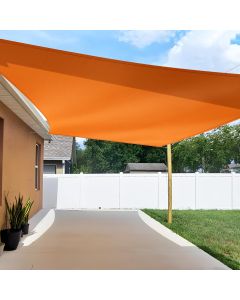 TANG 8'x12' Sun Shade Sail Rectangle Sunshade Canopy UV Block Shade Cloth Pergola Cover for Outdoor Patio Garden Gazebo Deck, Orange