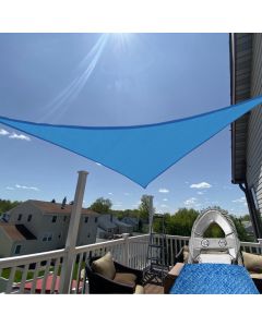 TANG Sunshades Depot A Ring Design Steel Cable Wire Reinforcement 2' x 2' x 3' Right Triangle Sun Shade Sails Blue Heavy Duty Permeable 260GSM U*V Block Patio Garden Deck Dock Outdoor Facility