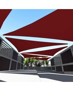TANG Sunshades Depot 16'x16'x23' Right Triangle Waterproof Knitted Shade Sail with 6 inch Kit Curved Edge Red U*V Block Shade Fabric Pergola Carport Awning Canopy Replacement Awning