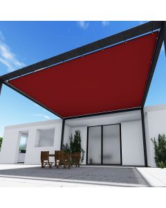 TANG 2' x 2' Waterproof Shade Cloth with Grommets, Sun Shade Sail Rectangle Straight Side, 260 GSM UV Block Fabric Patio Canopy for Deck Carport Backyard Pergola Cover, Red