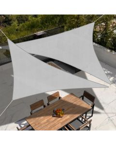 TANG 5'x5'x7' Waterproof Sun Shade Sail Triangle Outdoor Canopy UV Block Shade Cloth with Curved Edge for Patio Backyard Pool Pergola Cover, Light Grey