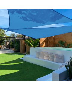TANG 13' x 13' x 18' Sun Shade Sail Right Triangle Shade Canopy Patio Cover UV Block Permeable Cloth Fabric for Pergola Backyard Porch Deck Garden Carport Awning Outdoor Activity, Blue