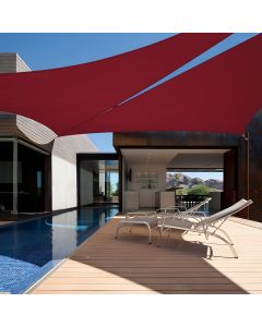 TANG 12'x12'x12' Waterproof Sun Shade Sail Triangle Outdoor Canopy UV Block Shade Cloth with Curved Edge for Patio Backyard Pool Pergola Cover, Red