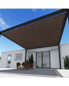 TANG 24' x 39' Shade Cloth with Grommets, Sun Shade Sail Rectangle Straight Side, UV Blocker Fabric Patio Canopy for Deck Carport Backyard Pergola Cover, Brown