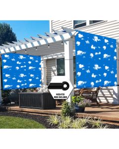TANG 16' x 40' Outdoor Universal Pergola Replacement Cover Canopy Waterproof Sun Shade Panel Shade Screen with Grommets Weight Rods for Patio Backyard Blue Sky