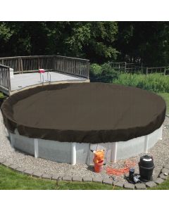 TANG 10' ft Round Pool Covers for 6 Feet Round Above Ground Tank Spa Pool Covers Winter Leaf Pool Covers Wire Rope Hemmed All Edges 4ft Overlap, Trampoline Cover (6', Brown)