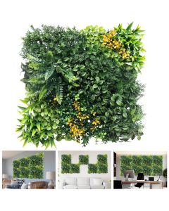 TANG 20"x20"-9PC Artificial Greenery Boxwood Panels Grass Wall Panel, Faux Privacy Fence Ivy Screens Backdrop Fake Hedge for Indoor Outdoor Wedding Décor, Style-8