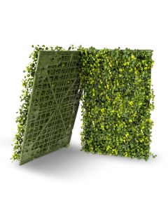 Bynbbur 1PCS 18"x12" Artificial Panel Hard Base Fence Privacy Screen Evergreen Wall for Patio Indoor Outdoor Garden Wedding Décor, Milan Sigle Side