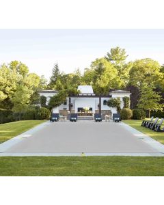 TANG 8'x8' Inground Pool Cover Safety Winter Covers with Wire Rope Hemmed All Edges, Heavy Duty Rectangular Mesh Cover for Swimming Pools Leaf Net Covers (Light Grey)