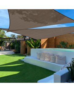 TANG 13' x 13' x 18' Sun Shade Sail Right Triangle Shade Canopy Patio Cover UV Block Permeable Cloth Fabric for Pergola Backyard Porch Deck Garden Carport Awning Outdoor Activity, Brown