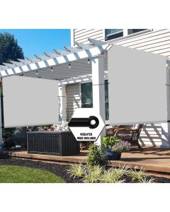 TANG 14' x 11' Outdoor Universal Pergola Replacement Cover Canopy Waterproof with Grommets Weight Rods Sun Shade Panel for Patio Backyard Light Grey