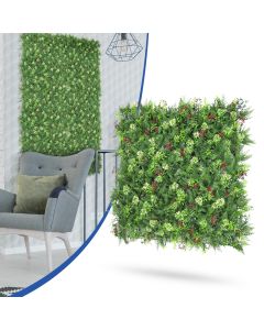 Bynbbur 1 PCS 20"x20" Artificial 3D Panel Fence Privacy Screen Evergreen Panels Fake Plant Wall Decor for Indoor Outdoor Garden Wedding Décor Mixed 16 Style