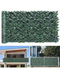 TANG 39"x158"-1PC Faux Ivy Fence Privacy Screen Greenery Roll Artificial Plant Wall Leaf Fences for Patio Balcony Outdoor Chain Link Fence Covering, Custom Size, Dark Green Laurel