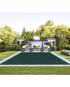 TANG 14'x20' Inground Pool Cover Safety Winter Covers with Wire Rope Hemmed All Edges, Heavy Duty Rectangular Mesh Cover for Swimming Pools Leaf Net Covers (Green)