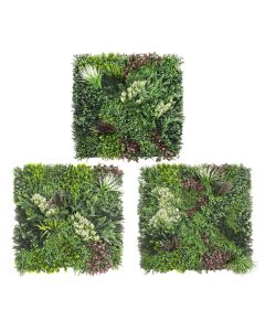 Bynbbur 3 PCS 40"x40" Artificial 3D Panel Fence Privacy Screen Evergreen Panels Fake Plant Wall Decor for Indoor Outdoor Garden Wedding Décor Mixed ABC