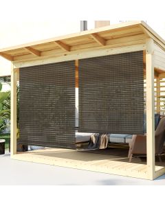 TANG Exterior Roller Shade 4'Wx5'H Outdoor Patio Shades Roll Up Blinds Sunshades for Deck Porch Pergola Balcony Backyard, Brown