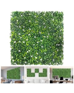 TANG 20"x20"-6PC Artificial Greenery Boxwood Panels Grass Wall Panel, Faux Privacy Fence Ivy Screens Backdrop Fake Hedge for Indoor Outdoor Wedding Décor, Jasmine Boxwood Panel