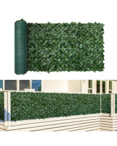 TANG 58"x156"-9pieces Faux Ivy Privacy Fence Screen Roll, Artificial Leaf Fence Cover for Balcony Outdoor Decor, Fake Greenery Wall for Patio, UV Resistant, Light Green