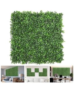 TANG 20"x20"-11PC Artificial Greenery Boxwood Panels Grass Wall Panel, Faux Privacy Fence Ivy Screens Backdrop Fake Hedge for Indoor Outdoor Wedding Décor, Boxwood with Backing