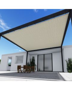 TANG 24' x 36' Shade Cloth with Grommets, Sun Shade Sail Rectangle Straight Side, UV Blocker Fabric Patio Canopy for Deck Carport Backyard Pergola Cover, Beige