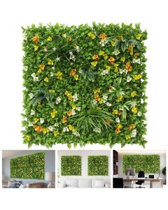 TANG 40"x40"-1PC Artificial Greenery Boxwood Panels Grass Wall Panel, Faux Privacy Fence Ivy Screens Backdrop Fake Hedge for Indoor Outdoor Wedding Décor, Style-6