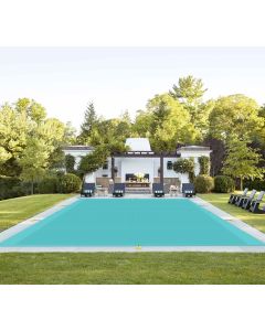 TANG 24'x50' Inground Pool Cover Safety Winter Covers with Wire Rope Hemmed All Edges, Heavy Duty Rectangular Mesh Cover for Swimming Pools Leaf Net Covers (Turquoise)