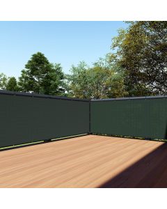 TANG 3' x 25' Balcony Privacy Screen Apartment Patio Mesh Fence Screens Cover for Deck Railing 200GSM Heavy Duty Fencing Windscreen Lattice Panels Porch Outdoor Backyard, Green