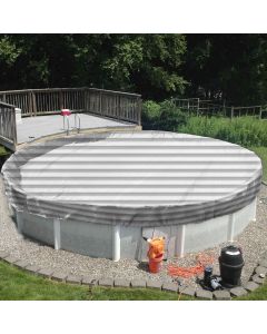 TANG 10' ft Round Pool Covers for 6 Feet Round Above Ground Tank Spa Pool Covers Winter Leaf Pool Covers Wire Rope Hemmed All Edges 4ft Overlap, Trampoline Cover (6', Beige/White)