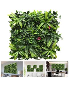 TANG 20"x20"-9PC Artificial Greenery Boxwood Panels Grass Wall Panel, Faux Privacy Fence Ivy Screens Backdrop Fake Hedge for Indoor Outdoor Wedding Décor, Style-7