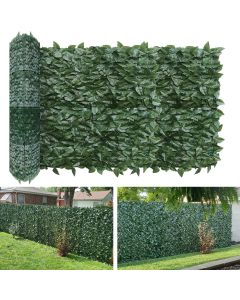 TANG 3'x46'-1PC Faux Ivy Fence Privacy Screen Greenery Roll Artificial Plant Wall Leaf Fences for Patio Balcony Outdoor Chain Link Fence Covering, Custom Size, Laurel