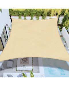 Bynbbur Sun Shade Sail 8'x12' Rectangle Shade Cloth for Garden, Permeable Shade Canopy Outdoor Patio Covers for Pergola Backyard Deck Outside Activity, Beige