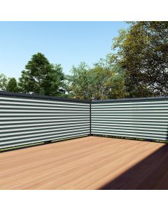 TANG 3' x 316' Balcony Privacy Screen Fence for Apartment Deck Railing, 200GSM Heavy Duty Block Outdoor Privacy Fencing Cover for Patio Porch Backyard Screens, Green With White Stripes
