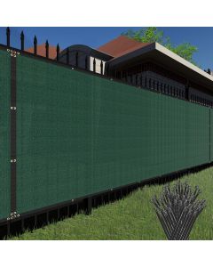 TANG Durable Privacy Screen Fence 98% Privacy Heavy Duty Windscreen for Backyard Chain Link Fence 3 Years Warranty 6’X25’ Green