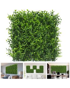 TANG 20"x20"-9PC Artificial Greenery Boxwood Panels Grass Wall Panel, Faux Privacy Fence Ivy Screens Backdrop Fake Hedge for Indoor Outdoor Wedding Décor, Style-9