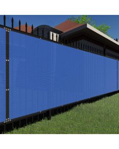 TANG 4' x 50' Privacy Fence Screen Blue With Zipties, 150 GSM Outdoor Fencing Panels Blockage Shade Cloth with Grommets, Windscreen Chainlink Fences Mesh Netting Cover for Balcony Yard Deck