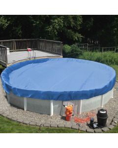 TANG 14' ft Round Pool Covers for 10 Feet Round Above Ground Tank Spa Pool Covers Winter Leaf Pool Covers Wire Rope Hemmed All Edges 4ft Overlap, Trampoline Cover (10', Blue)