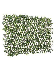 Bynbbur Expandable Privacy Fence Greenery 1PCS Faux Ivy Privacy Screen Fences Lattice Panels, Artificial Leaf Fence Cover Boxwood Hedge Wall for Outdoor Balcony Wedding, Ficus Leaves Single Side