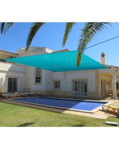 TANG 8'x4' Waterproof Sun Shade Sail Cover Tarp Shade Privacy Screen Panel Pergola Replacement Cover with Rods Grommets Turquoise Green