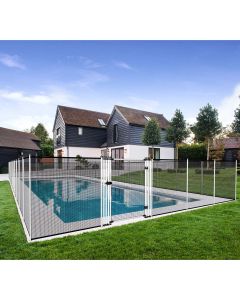 TANG Pool Fence for Inground Pools Removable Safety Mesh Fence Screen Yard Fencing Backyard Garden Fence with Stand Poles Outdoor Chicken Dog Fence 16'L x 4'H