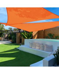 TANG 28'x28'x40' Sun Shade Sail Rignt Triangle Shade Canopy Outdoor Patio Covers UV Block Cloth for Pergola Backyard Porch Deck Garden Carport, Orange