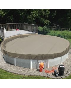 TANG 10' ft Round Pool Covers for 6 Feet Round Above Ground Tank Spa Pool Covers Winter Leaf Pool Covers Wire Rope Hemmed All Edges 4ft Overlap, Trampoline Cover (6', Sand)